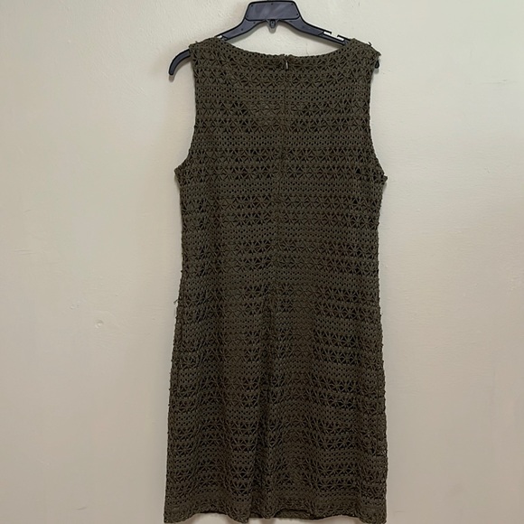 NWT!  Anne Klein Army Green Crochet Dress - Picture 3 of 14